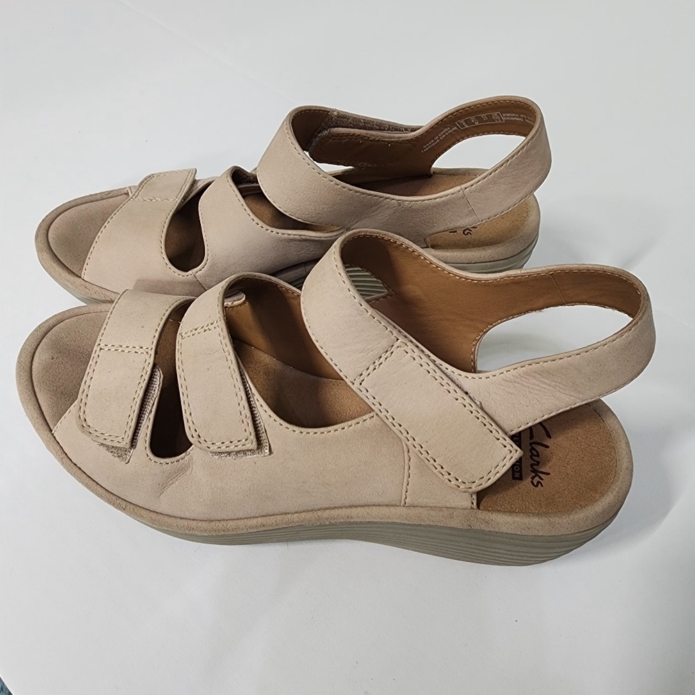 Clarks Reedly Juno Wedge Strap Women's Sandals Size 6.5M